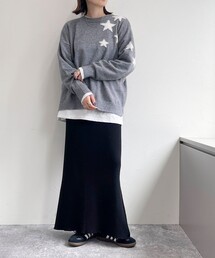 星ジャガードニットプルオーバー