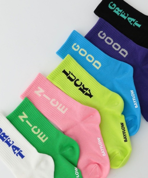 BAYFLOW（ベイフロー）の「セブンデイズカラーソックス(KIDS)（ソックス/靴下・キッズ・ブラック/ブルー/ホワイト/ピンク/グリーン/イエロー/パープル・MEDIUM/LARGE）」の19枚目の写真