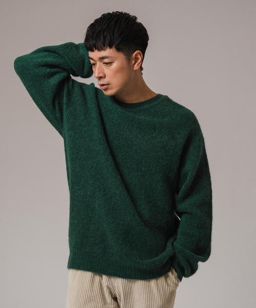 EDIFICE（エディフィス）の「スリアルパカミックス クルーネックニット（ニット/セーター・メンズ・グレー/ブラック/スカイブルー/ブルー系その他/ブラウン/ベージュ系その他/グリーン/ピンク・SMALL/MEDIUM/LARGE）」の14枚目の写真