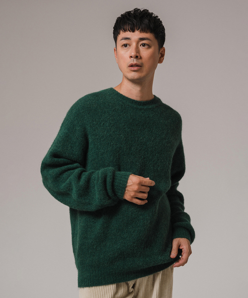 EDIFICE（エディフィス）の「スリアルパカミックス クルーネックニット（ニット/セーター・メンズ・グレー/ブラック/スカイブルー/ブルー系その他/ブラウン/ベージュ系その他/グリーン/ピンク・SMALL/MEDIUM/LARGE）」の15枚目の写真