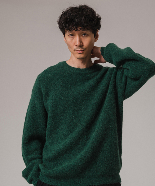 EDIFICE（エディフィス）の「スリアルパカミックス クルーネックニット（ニット/セーター・メンズ・グレー/ブラック/スカイブルー/ブルー系その他/ブラウン/ベージュ系その他/グリーン/ピンク・SMALL/MEDIUM/LARGE）」の19枚目の写真