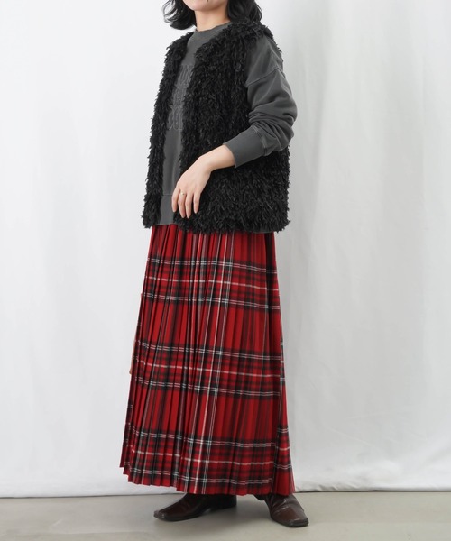 LUCA/LADY LUCK LUCA（ルカ/レディラックルカ）の「LC/LLL 起毛チェックプリーツスカート（スカート・レディース・レッド/ブルー/ブラック・FREE）」の19枚目の写真