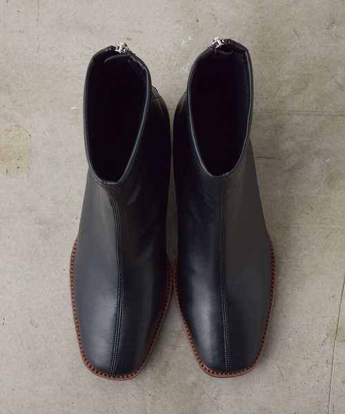 PUAL CE CIN（ピュアルセシン）の「バックジップショートブーツ（ブーツ・レディース・ブラック・MEDIUM/LARGE/SMALL）」の8枚目の写真