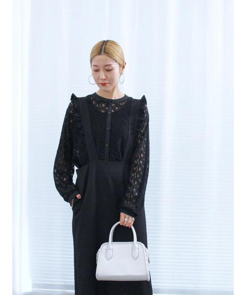 Samansa Mos2 blue（サマンサモスモスブルー）の「サス付ナロースカート（スカート・レディース・ブラック/モカ/グレー・F）」の2枚目の写真