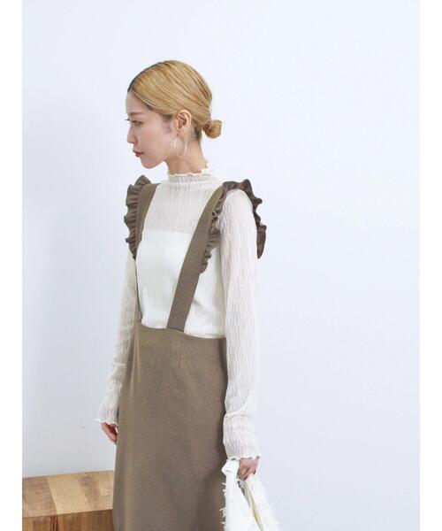 Samansa Mos2 blue（サマンサモスモスブルー）の「サス付ナロースカート（スカート・レディース・ブラック/モカ/グレー・F）」の4枚目の写真