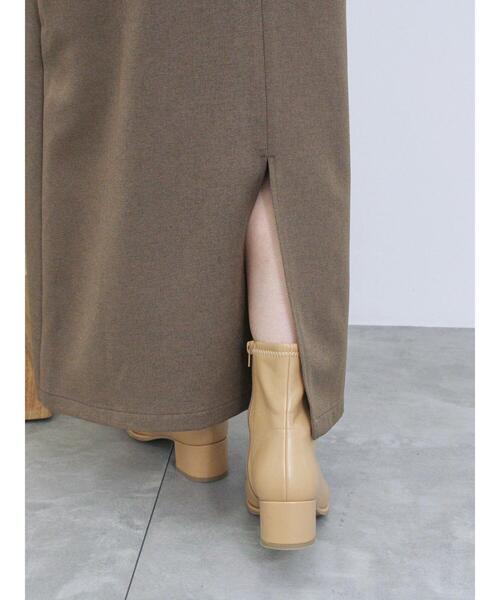 Samansa Mos2 blue（サマンサモスモスブルー）の「サス付ナロースカート（スカート・レディース・ブラック/モカ/グレー・F）」の8枚目の写真