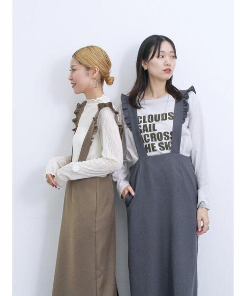 Samansa Mos2 blue（サマンサモスモスブルー）の「サス付ナロースカート（スカート・レディース・ブラック/モカ/グレー・F）」の22枚目の写真