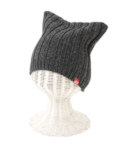 Manhattan Portage(マンハッタンポーテージ)の「Manhattan Portage/マンハッタンポーテージ ビーニー CAT EAR KNIT CAP MP297(ニットキャップ/ビーニー・メンズ・ブラック/ミックスグレー・FREE)」の9枚目の写真