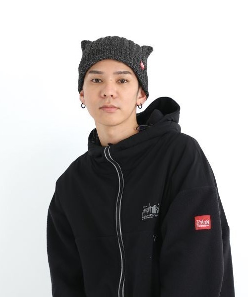 Manhattan Portage(マンハッタンポーテージ)の「Manhattan Portage/マンハッタンポーテージ ビーニー CAT EAR KNIT CAP MP297(ニットキャップ/ビーニー・メンズ・ブラック/ミックスグレー・FREE)」の13枚目の写真