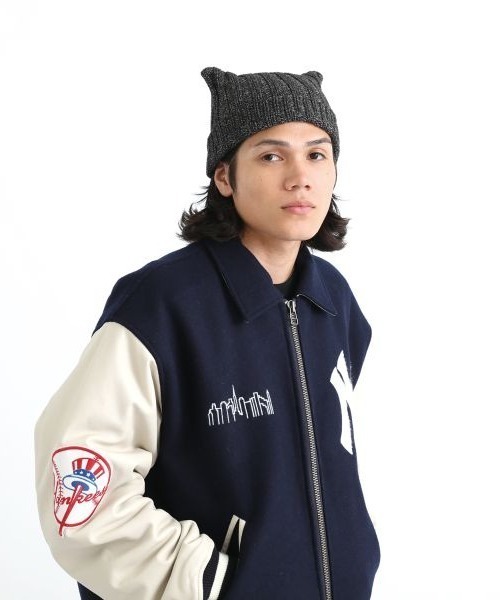 Manhattan Portage(マンハッタンポーテージ)の「Manhattan Portage/マンハッタンポーテージ ビーニー CAT EAR KNIT CAP MP297(ニットキャップ/ビーニー・メンズ・ブラック/ミックスグレー・FREE)」の14枚目の写真