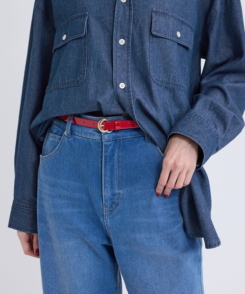 ROPE' PICNIC(ロペピクニック)の「16mmカーブラウンドバックルベルト(ベルト・レディース・ブラック/ベージュ/レッド・FREE)」の3枚目の写真