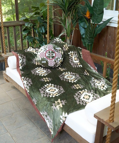 チャイハネ(チャイハネ)の「【チャイハネ】NOMADY ノマディブランケットXL(ブランケット・レディース・ブラック/カーキ/ナチュラル/ターコイズブルー/サンドベージュ/スカイブルー・FREE)」の2枚目の写真