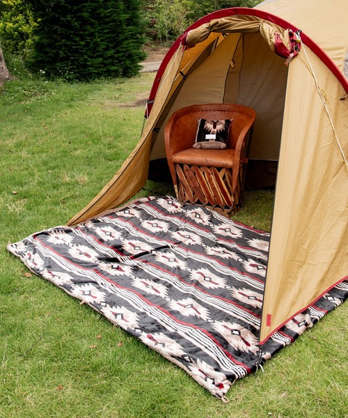 チャイハネ(チャイハネ)の「【チャイハネ】NOMADY ノマディブランケットXL(ブランケット・レディース・ブラック/カーキ/ナチュラル/ターコイズブルー/サンドベージュ/スカイブルー・FREE)」の1枚目の写真