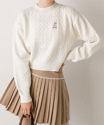 OLIVE des OLIVE | ネコ刺繍ケーブルハイネックニット(ニット/セーター)