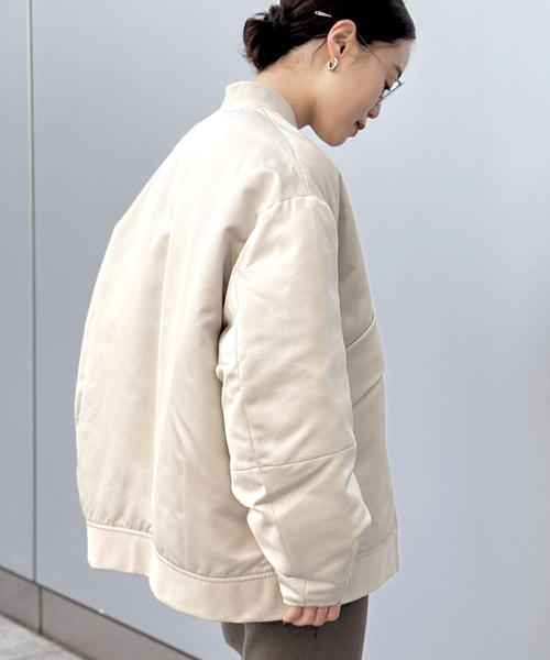 AP STUDIO(エーピーストゥディオ)の「【AHIRAIN/アイレイン】サテンボンバージャケット(ミリタリージャケット・レディース・アイボリー・FREE)」の22枚目の写真