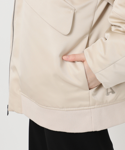 AP STUDIO(エーピーストゥディオ)の「【AHIRAIN/アイレイン】サテンボンバージャケット(ミリタリージャケット・レディース・アイボリー・FREE)」の11枚目の写真