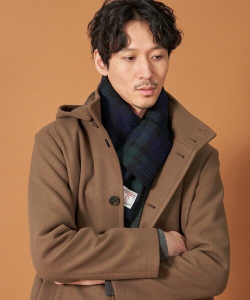 ウールライクメルトン2WAYコート ビジネス対応/フード取外し可