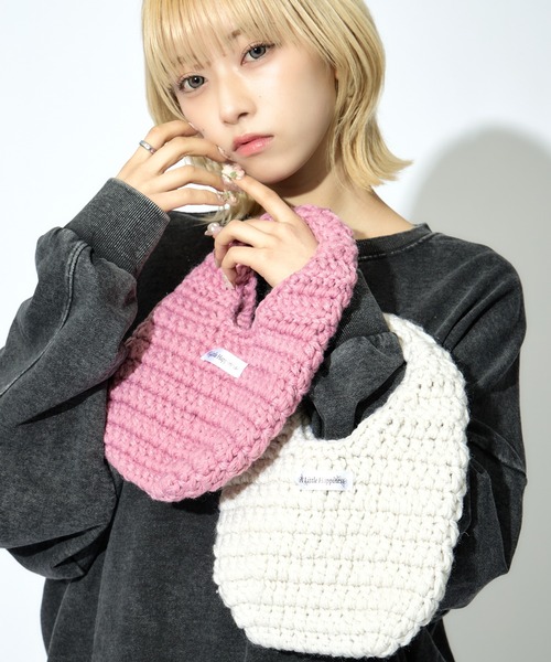 A Little Happiness(アリトルハピネス)の「Knit Small Bag(ハンドバッグ・レディース・グリーン/ピンク/ホワイト/ブラック・FREE)」の20枚目の写真