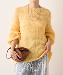 SHENERY | バックタック透かし編みプルオーバー(ニット/セーター)