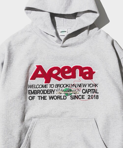 BEAMS T（ビームスティー）の「Arena embroidery / Claim Sweat Hoodie（スウェット・メンズ・グレー・S/L/M/XL）」の2枚目の写真