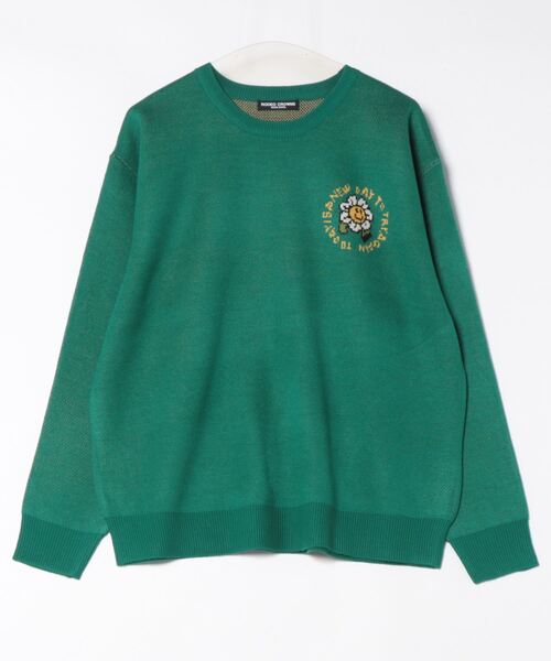 RODEO CROWNS WIDE BOWL（ロデオクラウンズワイドボウル）の「walking flower ニット（ニット/セーター・メンズ・杢グレー/グリーン/ブラック・MEDIUM/LARGE）」の5枚目の写真