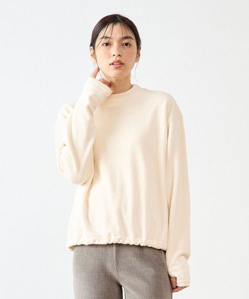 【セール】【ふんわり滑らかなフリース使いのドロストバルーンプルオーバー】（Tシャツ/カットソー）｜MELROSE claire（メルローズ クレール）