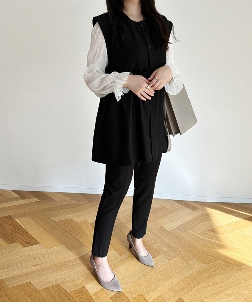 Doux Belle（ドゥーベル）の「ペプラムトップス（ベスト・レディース・ブラック/ネイビー/ベージュ・MEDIUM）」の12枚目の写真