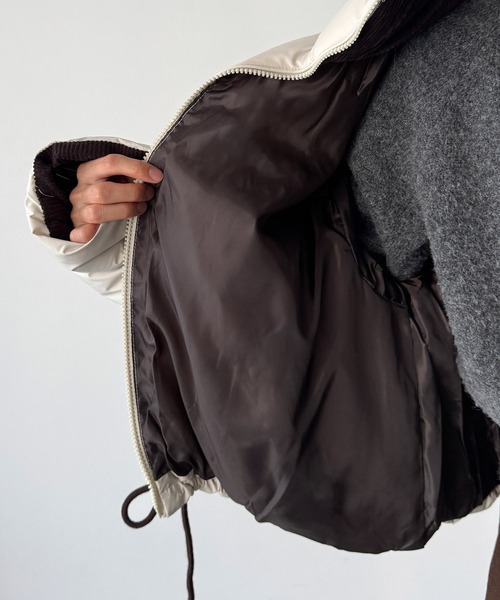 CANAL JEAN（キャナルジーン）の「Lakey Park　配色パファーショートブルゾン（ブルゾン・レディース・カーキ/ブラック/ベージュ・ONE SIZE）」の18枚目の写真