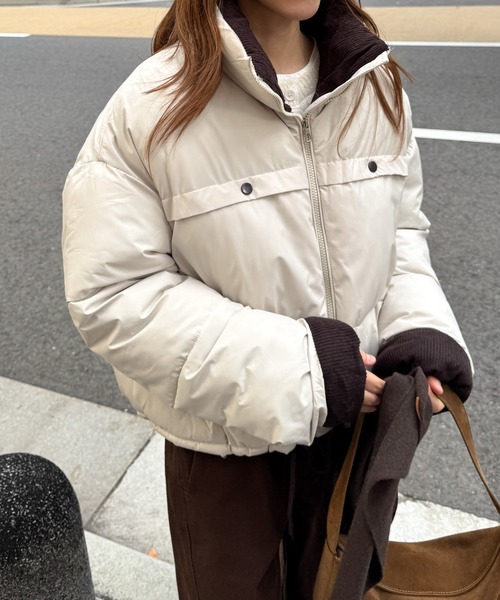 Lakey Park 配色パファーショートブルゾン（ブルゾン）｜CANAL JEAN