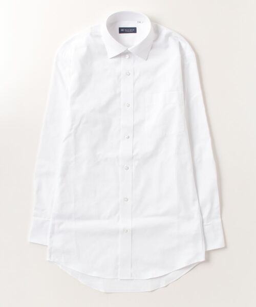 TOKYO SHIRTS（トウキョウシャツ）の「透け防止 形態安定ノーアイロン ワイド 長袖ビジネスワイシャツ（ビジネスシャツ・メンズ・ホワイト・首回り39cm-裄丈80cm/首回り39cm-裄丈84cm/首回り41cm-裄丈82cm/首回り41cm-裄丈86cm/首回り42cm-裄丈82cm/首回り42cm-裄丈86cm/首回り43cm-裄丈82cm/首回り43cm-裄丈86cm/首回り37cm-裄丈80cm）」の2枚目の写真