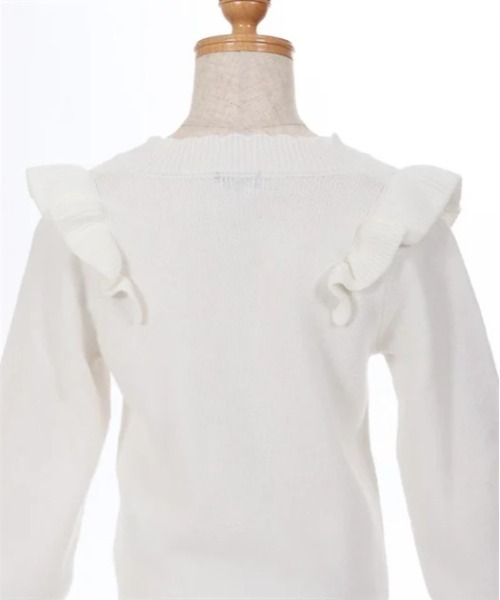 axes femme（アクシーズファム）の「リボンケーブル肩フリルニット（ニット/セーター・キッズ・キナリ/ミント・MEDIUM/LARGE/X-LARGE）」の10枚目の写真