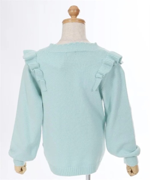 axes femme（アクシーズファム）の「リボンケーブル肩フリルニット（ニット/セーター・キッズ・キナリ/ミント・MEDIUM/LARGE/X-LARGE）」の15枚目の写真