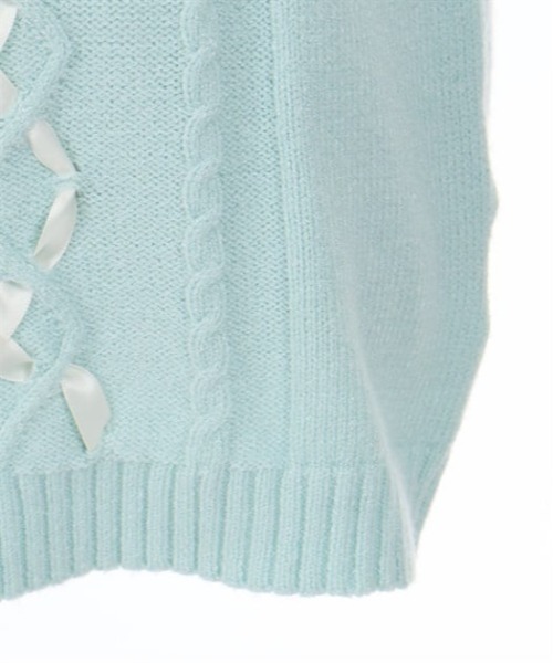 axes femme（アクシーズファム）の「リボンケーブル肩フリルニット（ニット/セーター・キッズ・キナリ/ミント・MEDIUM/LARGE/X-LARGE）」の17枚目の写真