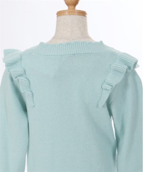 axes femme（アクシーズファム）の「リボンケーブル肩フリルニット（ニット/セーター・キッズ・キナリ/ミント・MEDIUM/LARGE/X-LARGE）」の19枚目の写真