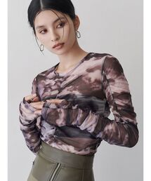 MURUA | シャーリングチュールトップス(Tシャツ/カットソー)