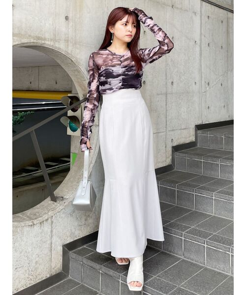 MURUA（ムルーア）の「シャーリングチュールトップス（Tシャツ/カットソー・レディース・ブルー/グレー/ブラック・FREE）」の20枚目の写真