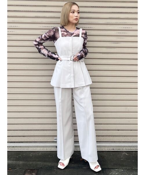 MURUA（ムルーア）の「シャーリングチュールトップス（Tシャツ/カットソー・レディース・ブルー/グレー/ブラック・FREE）」の12枚目の写真