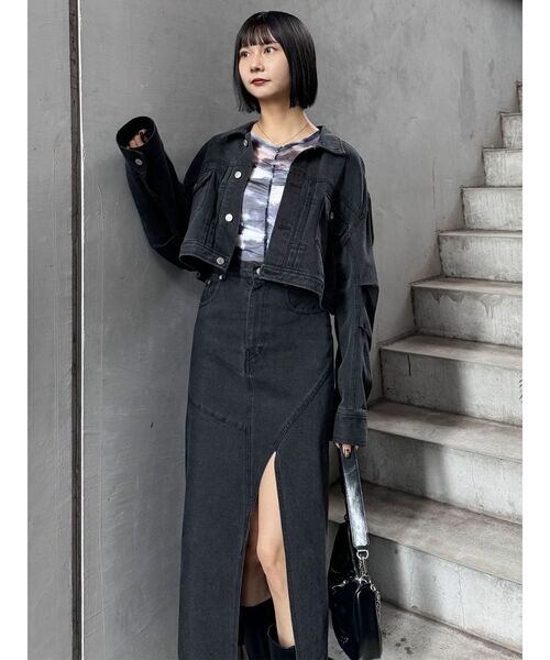 MURUA（ムルーア）の「シャーリングチュールトップス（Tシャツ/カットソー・レディース・ブルー/グレー/ブラック・FREE）」の17枚目の写真