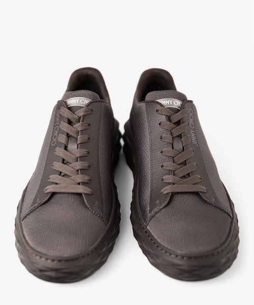【JIMMY CHOO】Diamond Light/M II スニーカー Diamond Light/M Ii | White and Black Leather Mix Low-Top