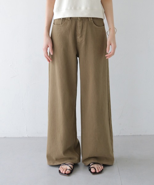 CLEIO（クレイオ）の「【CLEIO】ヴィンテージライクワイドデニムパンツ（デニムパンツ・レディース・アッシュグレー/ブラウン/アイボリー・SMALL/MEDIUM/LARGE）」の3枚目の写真