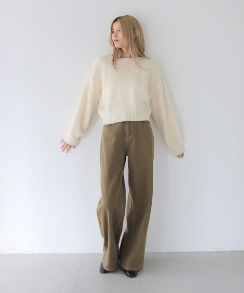 CLEIO（クレイオ）の「【CLEIO】ヴィンテージライクワイドデニムパンツ（デニムパンツ・レディース・アッシュグレー/ブラウン/アイボリー・SMALL/MEDIUM/LARGE）」の13枚目の写真