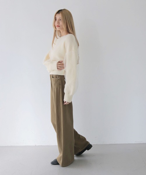 CLEIO（クレイオ）の「【CLEIO】ヴィンテージライクワイドデニムパンツ（デニムパンツ・レディース・アッシュグレー/ブラウン/アイボリー・SMALL/MEDIUM/LARGE）」の14枚目の写真