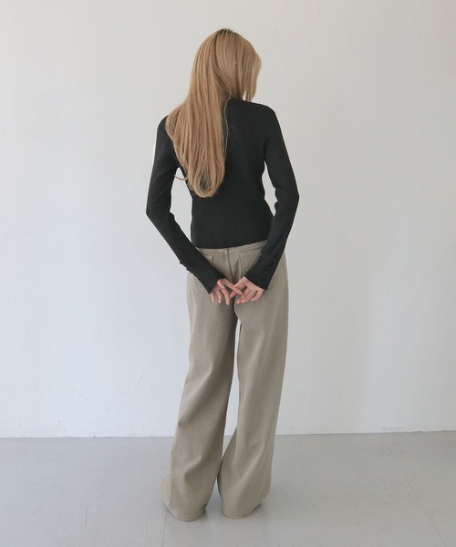 CLEIO（クレイオ）の「【CLEIO】ヴィンテージライクワイドデニムパンツ（デニムパンツ・レディース・アッシュグレー/ブラウン/アイボリー・SMALL/MEDIUM/LARGE）」の8枚目の写真