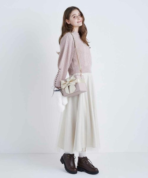 F i.n.t（フィント）の「多重リボンプレゼントボックスバッグ（ショルダーバッグ・レディース・レッド/ライトピンク/ミント・FREE）」の9枚目の写真