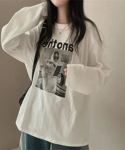 sevens(セブンズ)の「【sevens】anotherフォトプリントロンT(Tシャツ/カットソー・レディース・ホワイト/ブラック・FREE)」の3枚目の写真