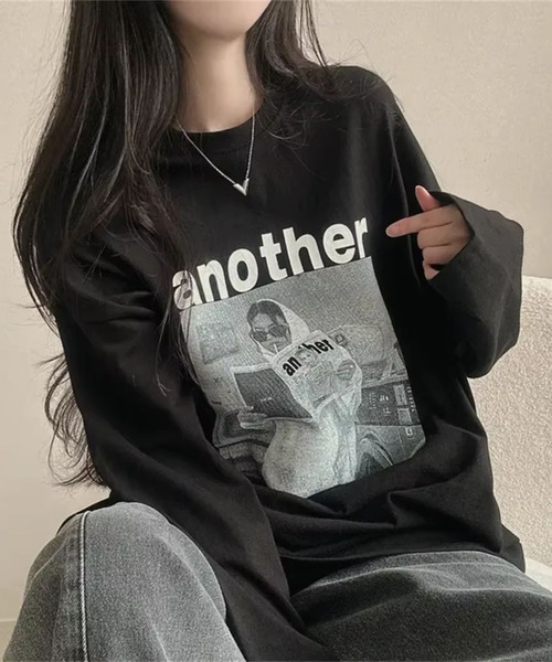 sevens(セブンズ)の「【sevens】anotherフォトプリントロンT(Tシャツ/カットソー・レディース・ホワイト/ブラック・FREE)」の5枚目の写真