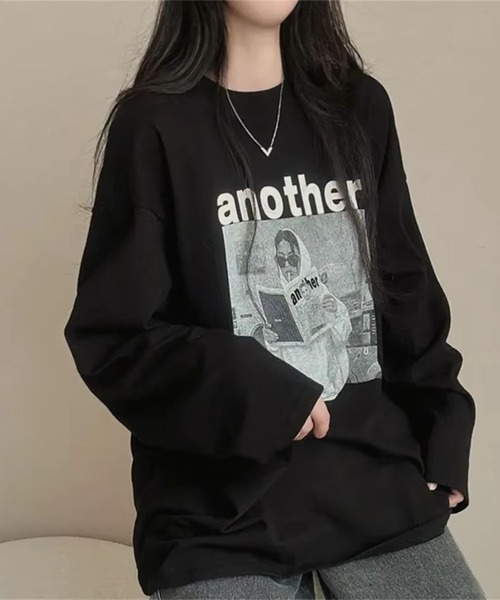 sevens(セブンズ)の「【sevens】anotherフォトプリントロンT(Tシャツ/カットソー・レディース・ホワイト/ブラック・FREE)」の7枚目の写真