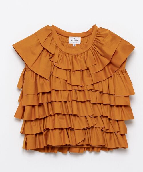 LANVIN en Bleu（ランバンオンブルー）の「ランダムフリルカットソー（シャツ/ブラウス・レディース・ブラック/オフホワイト/オレンジ・38）」の4枚目の写真