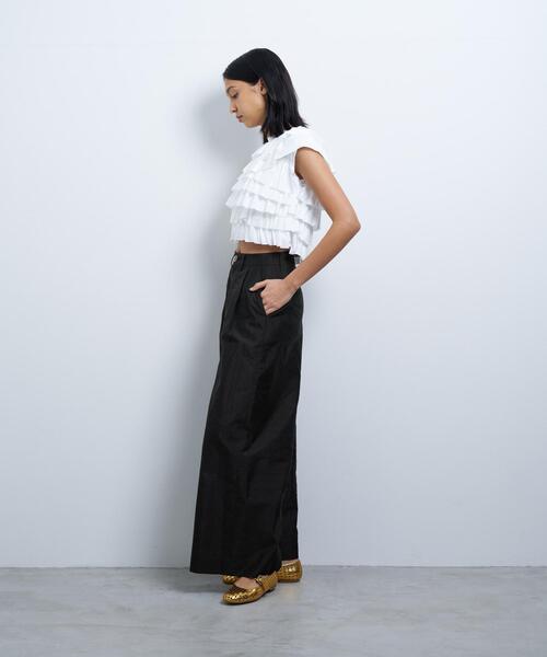 LANVIN en Bleu（ランバンオンブルー）の「ランダムフリルカットソー（シャツ/ブラウス・レディース・ブラック/オフホワイト/オレンジ・38）」の6枚目の写真