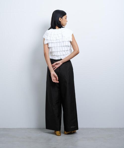 LANVIN en Bleu（ランバンオンブルー）の「ランダムフリルカットソー（シャツ/ブラウス・レディース・ブラック/オフホワイト/オレンジ・38）」の7枚目の写真